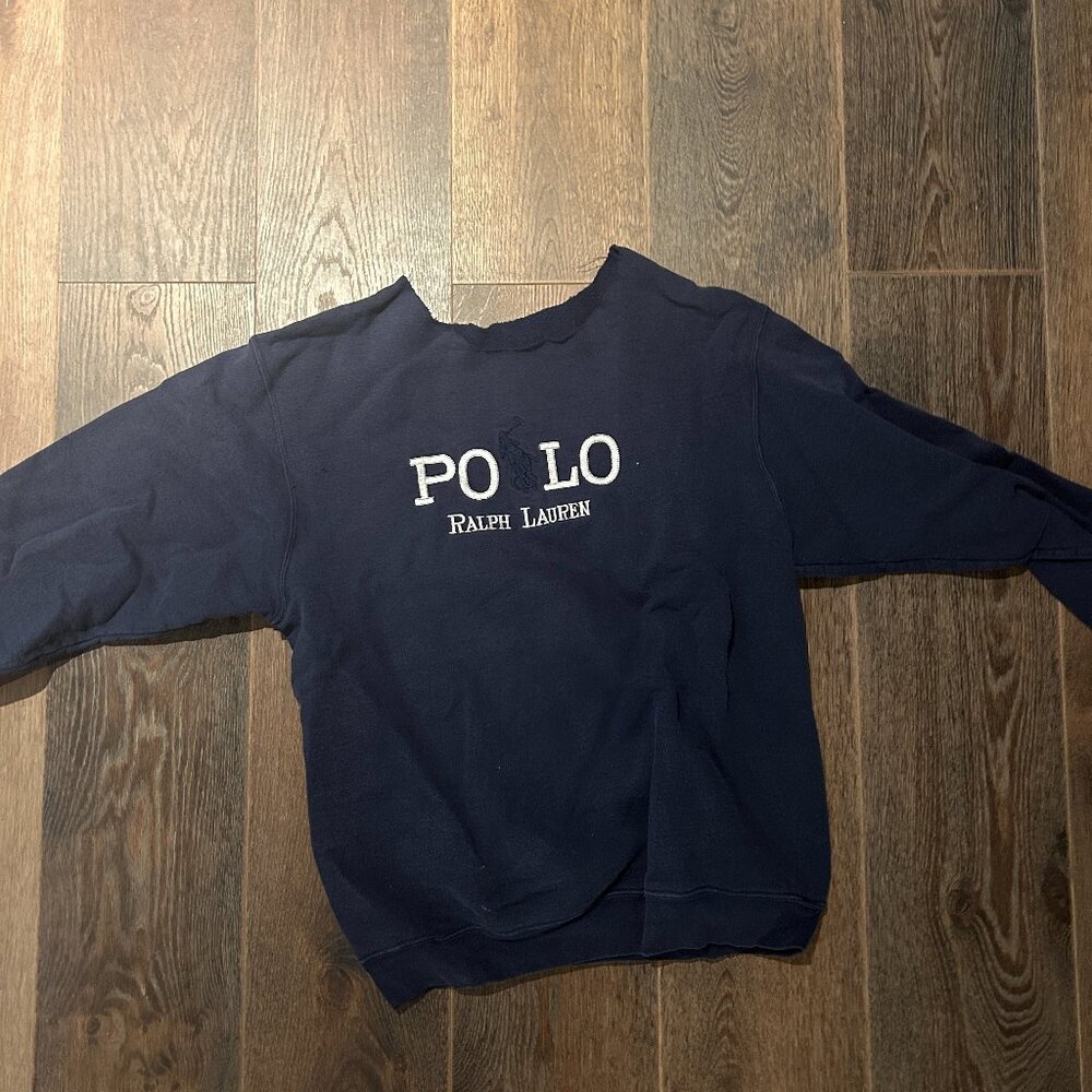 Vintage polo off the shoulder crew neck